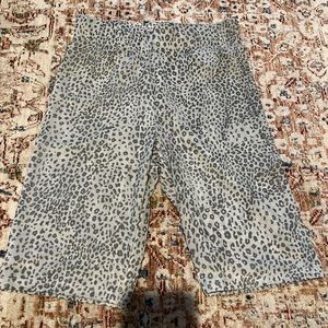 Leopard print biker shorts